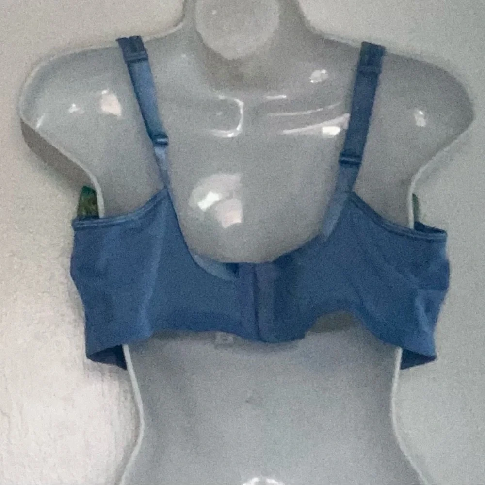 Cacique Sexy Sensual Sheer Embroidered Underwire Bra 44D Blue Yellow